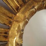 Miroir soleil doré vintage