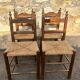 Lot de 4 chaises provençales en bois & paille