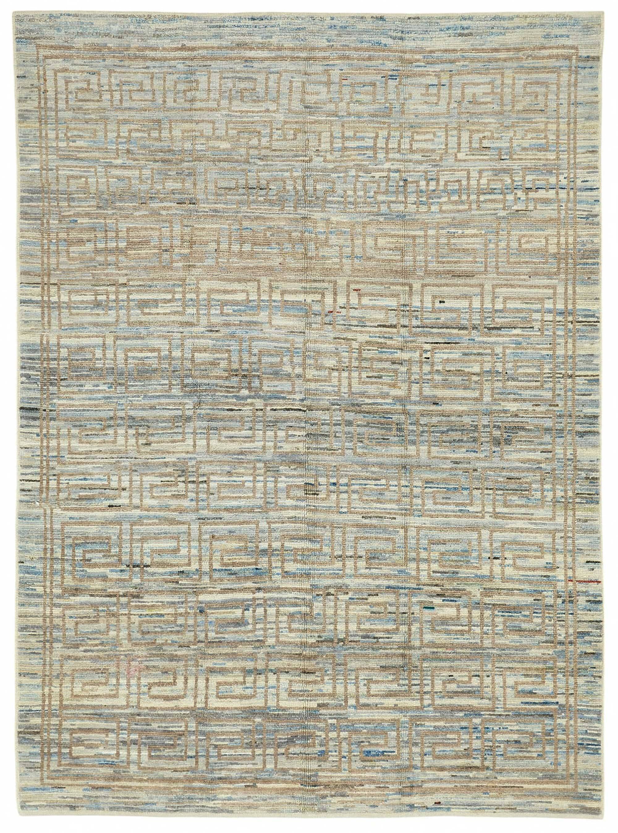 Handwoven Tribal One of a Kind 160 cm x 218 cm Blue Wool Carpet