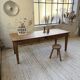 Pine and oak + walnut farmhouse table 1950