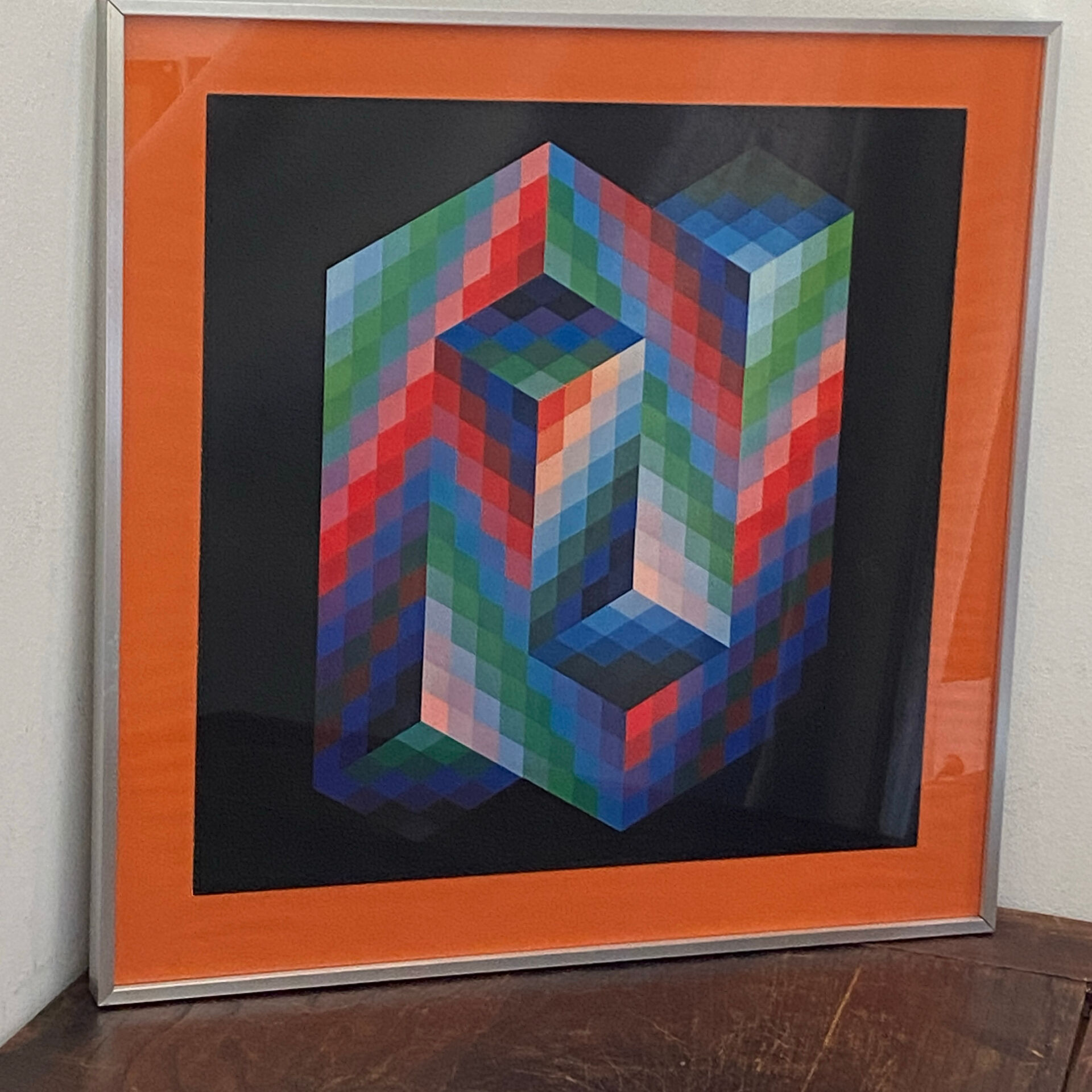 Impression optique en couleur d'après Vasarely, 1970