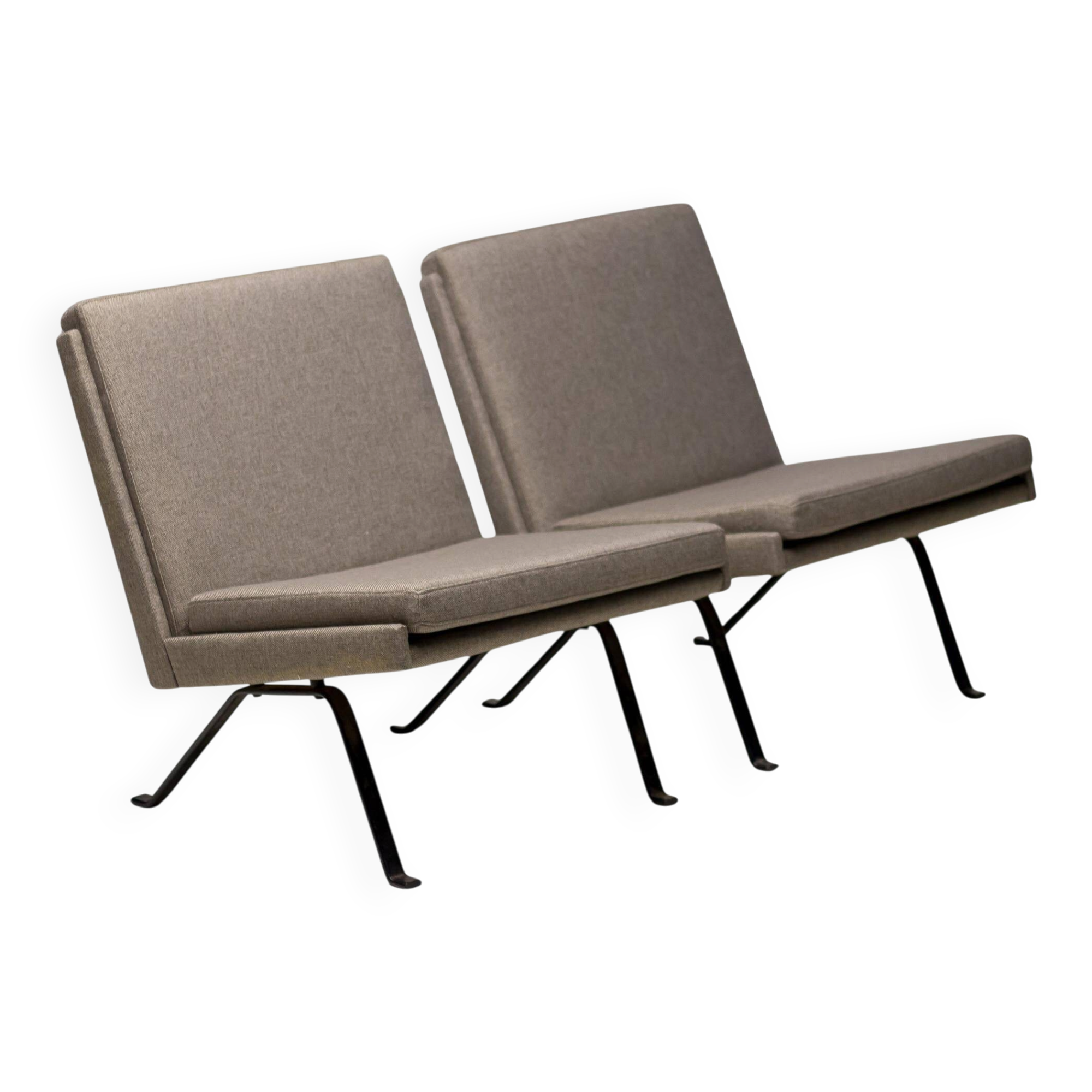 Dutch architectural lounge chairs, pair, Netherlands, circa 1960