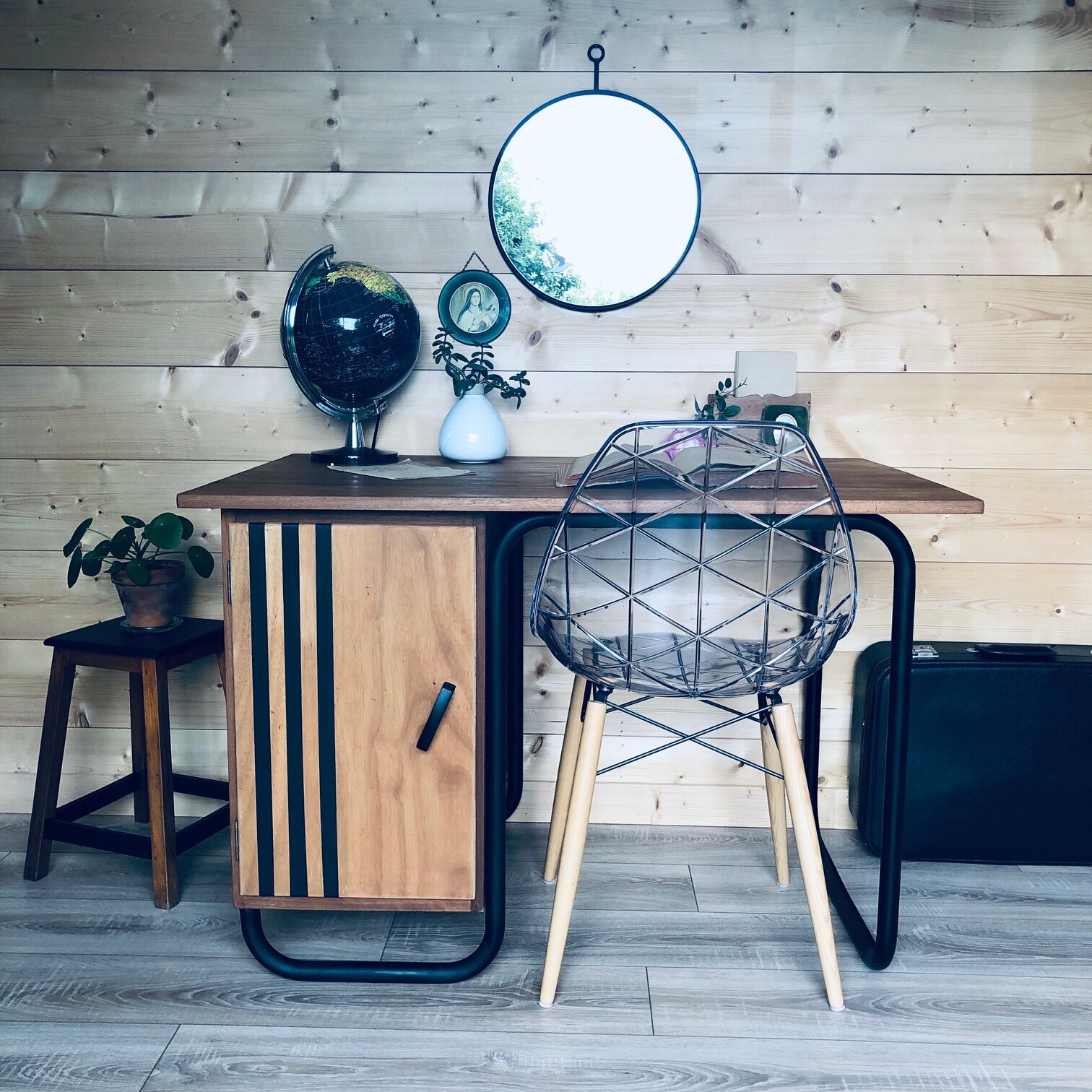Former oak teacher's desk circa 1950