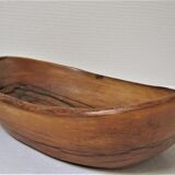 Large fruit cup in vintage carved solid walnut