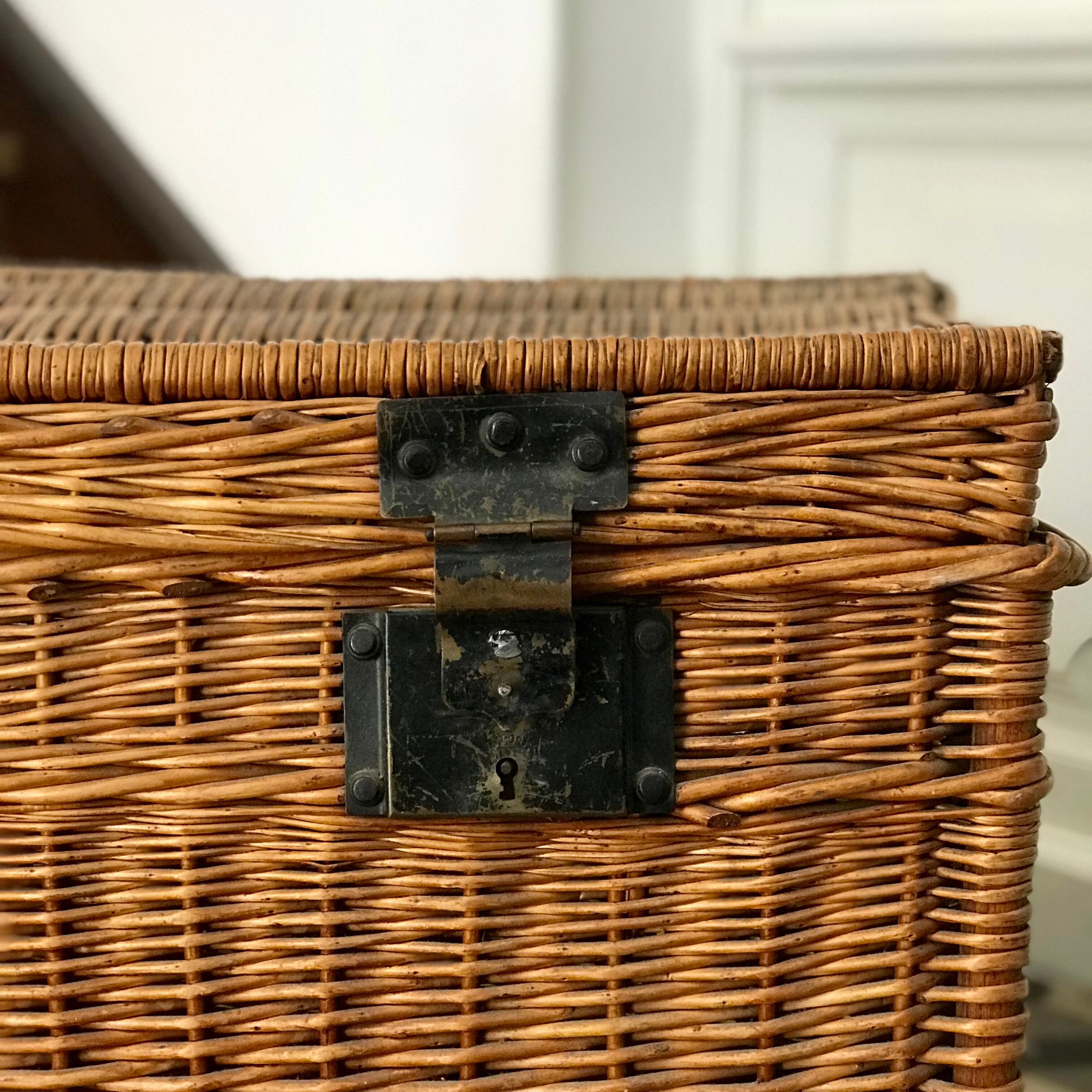 Old wicker trunk