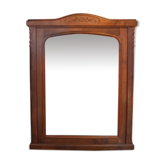 Miroir ancien bois gravé