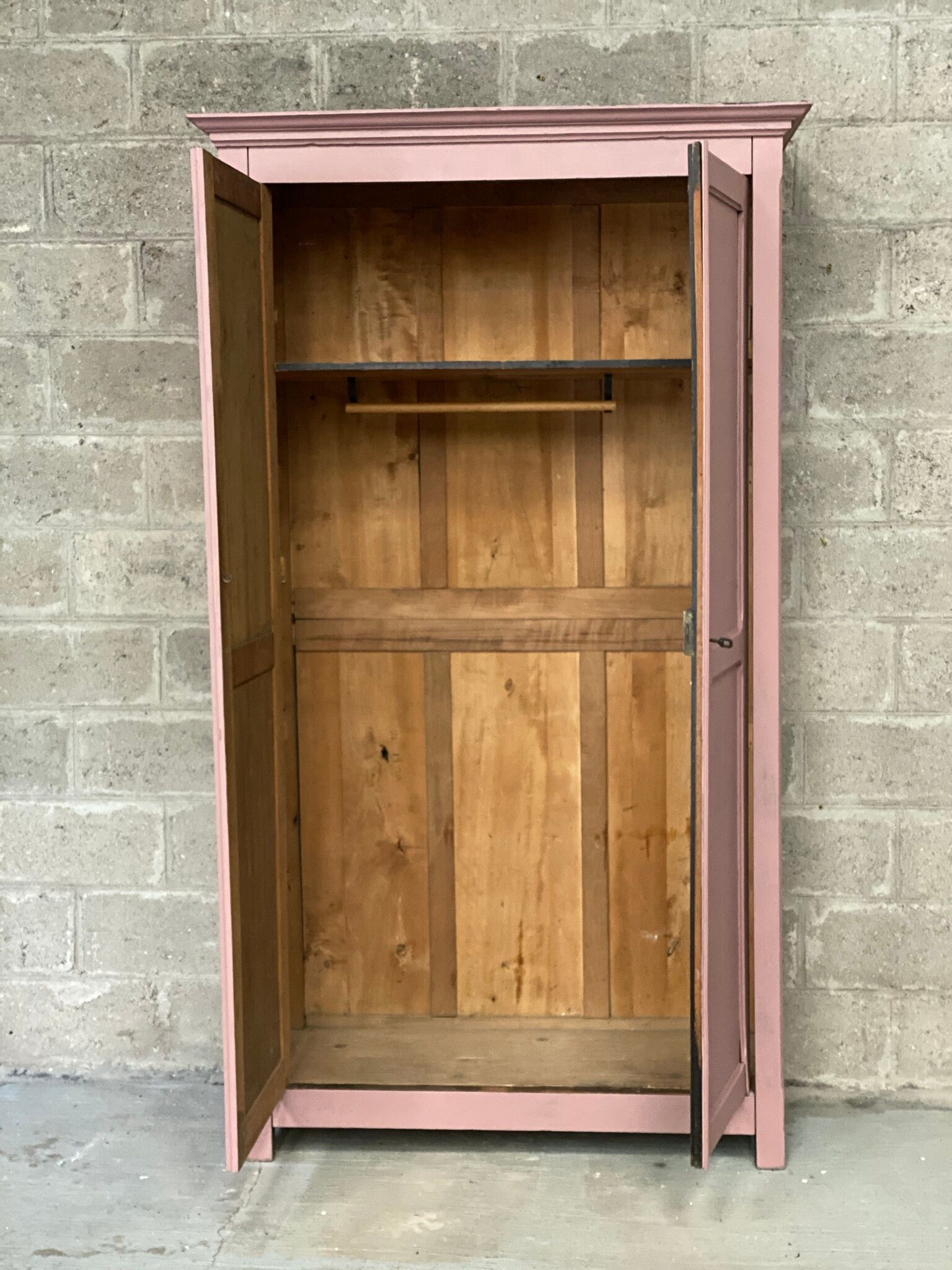 Old pink Parisian wardrobe