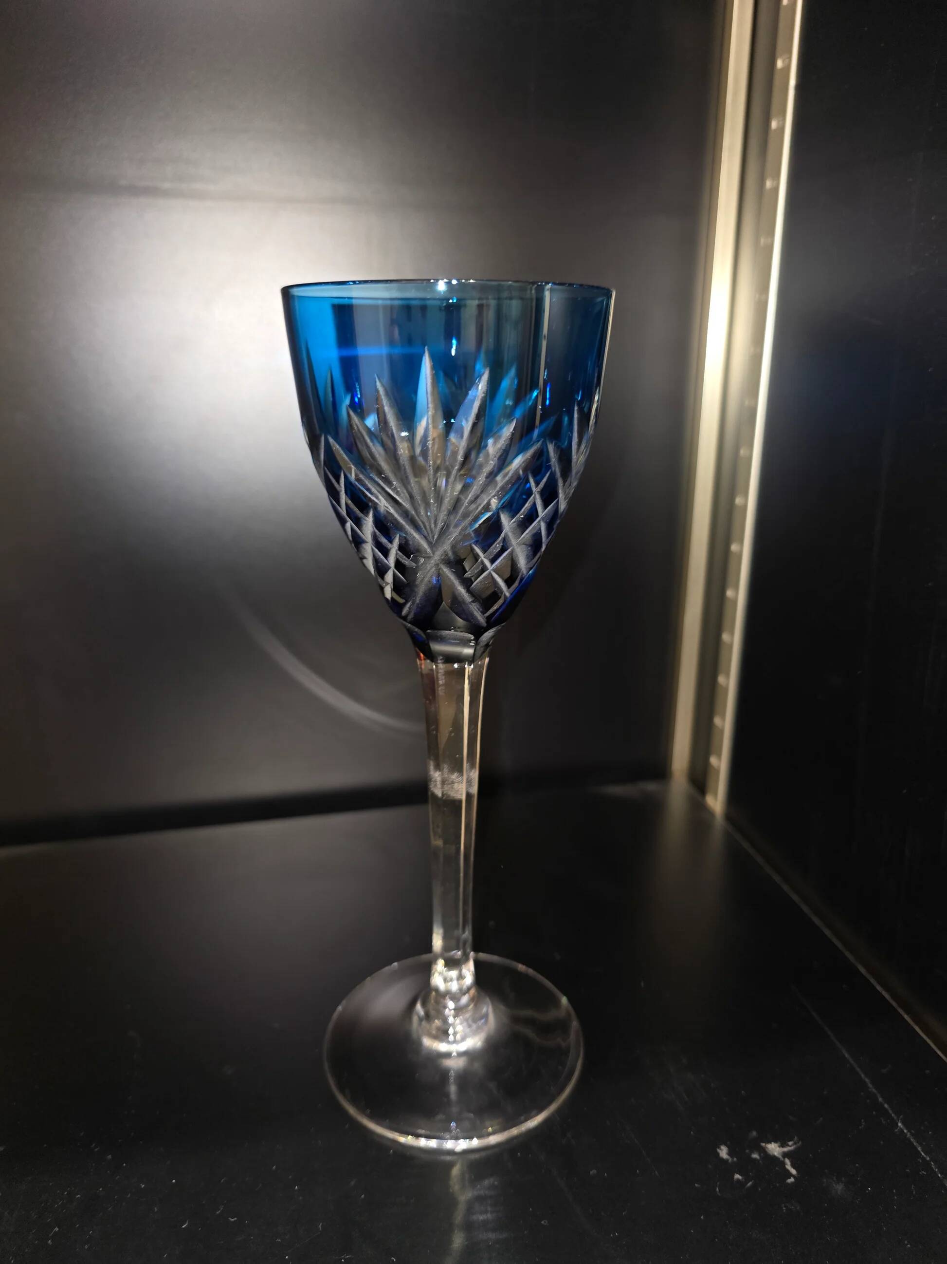 12 coloured cups / glasses Saint-Louis model Chantilly