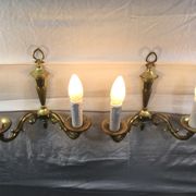 Pair of bronze wall lamps 2 lights