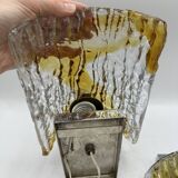 Duo of two-tone Murano Mazzega wall lights 1970