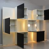Backlit Bookcase Roberto Monsani for Acerbis 1970s