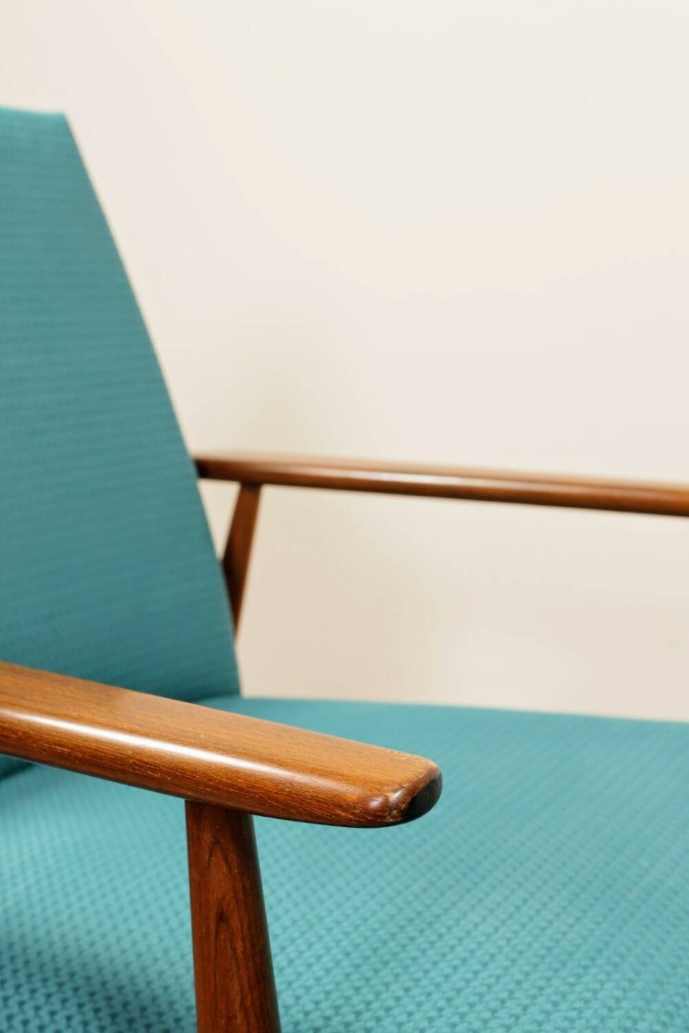 Vintage armchairs set of two teal 1970 design by H.Lis