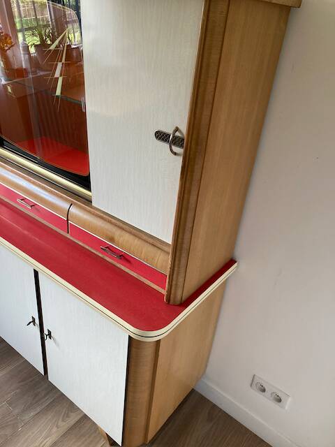 Vintage Formica wood sideboard