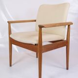 Set Of 2 Diplomat Chairs Made In Teak & Light Wool Fabric By Finn Juhl From 1960s