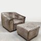 Pouf en cuir vintage DS47 De Sede