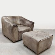 Pouf en cuir vintage DS47 De Sede