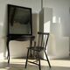 Rectangular mirror in molded blackened wood, beveled glass