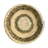 Berber ethnic basket casa black and white wool