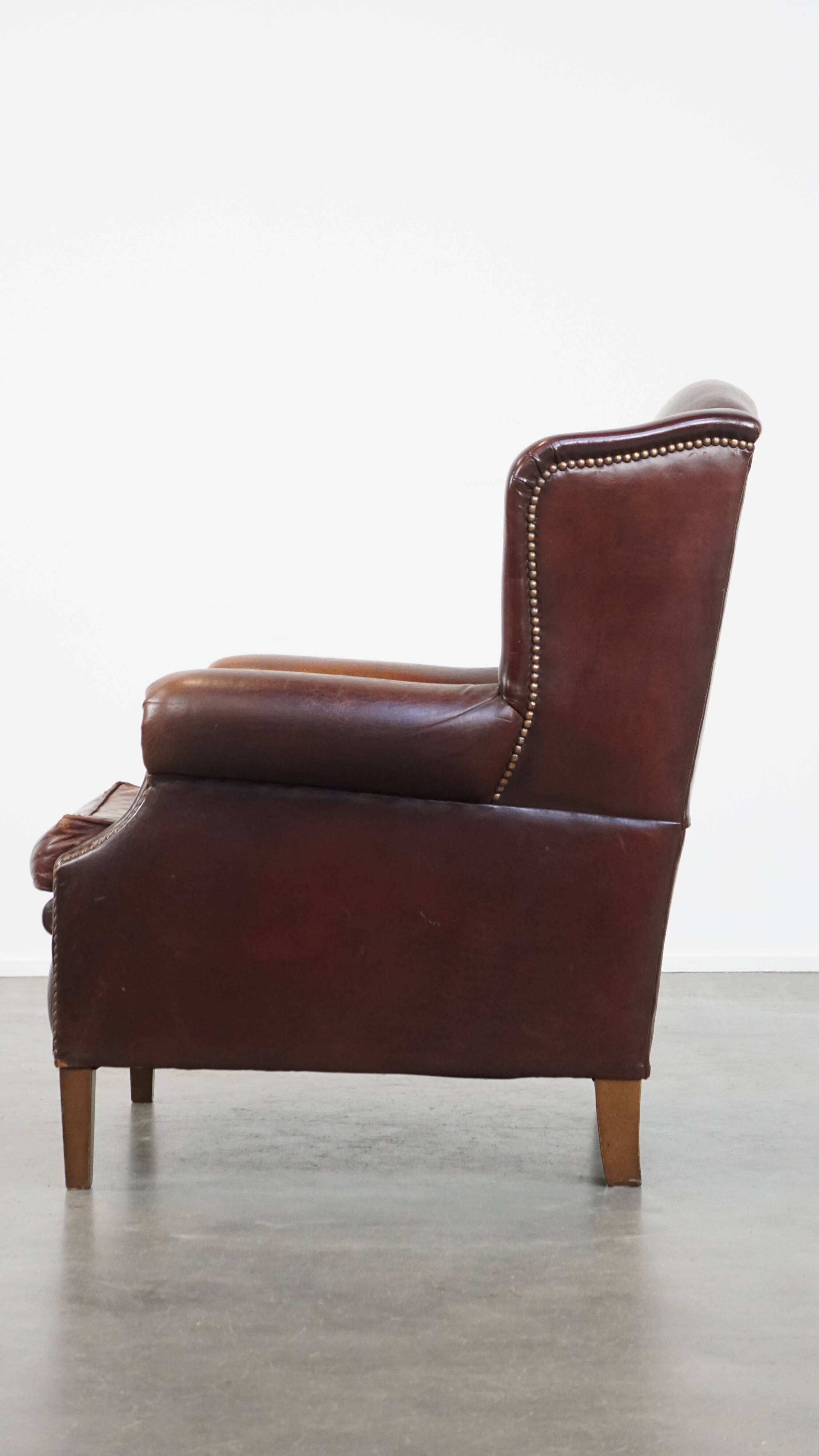 Vintage Sheepskin Wingback Chair
