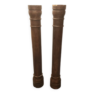 Antique French Oak Columns, from the mid 19th century