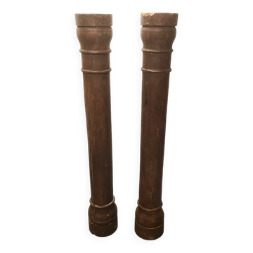Antique French Oak Columns, from the mid 19th century