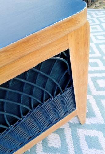 Wood and rattan chest