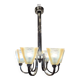 Ceiling light / Chandelier Atelier Petitot Paris, glass and nickel-plated metal, Art Deco, 1930s – France