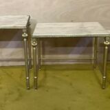 Brass and marble trundle table