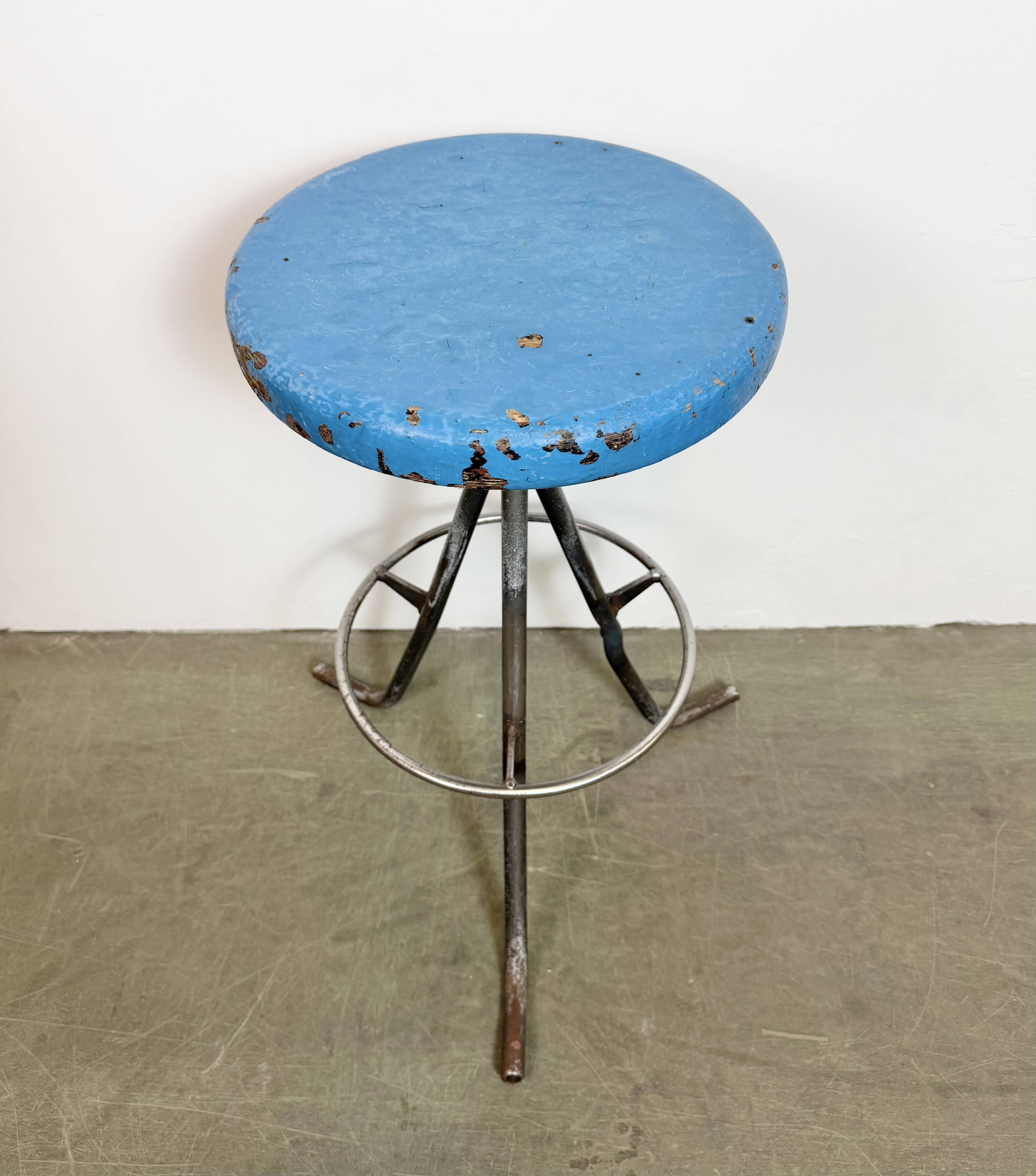 Grey Industrial Workshop Stool, 1960s