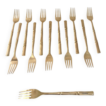12 fourchettes à dessert, Hollywood Regency - circa 1970