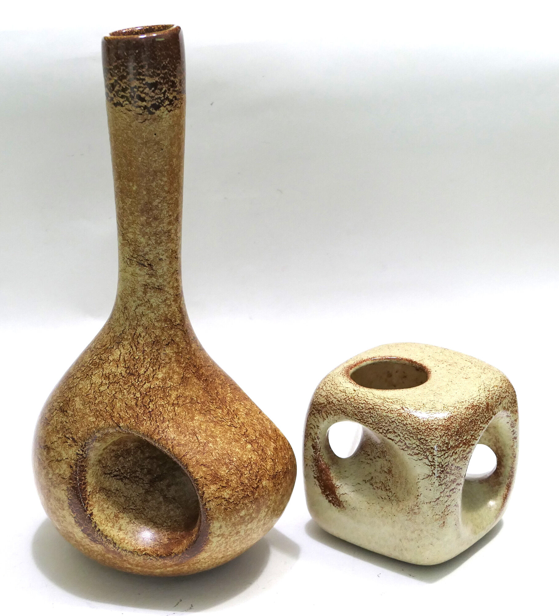 Lot de 2 vases vintage 1960's Bertoncello design Roberto Rigon