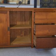 Large teak sideboard with 6 drawers and 2 sliding doors
