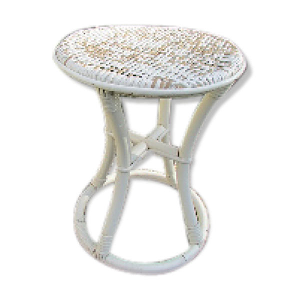 Tabouret ou bout de canapé en osier tressé