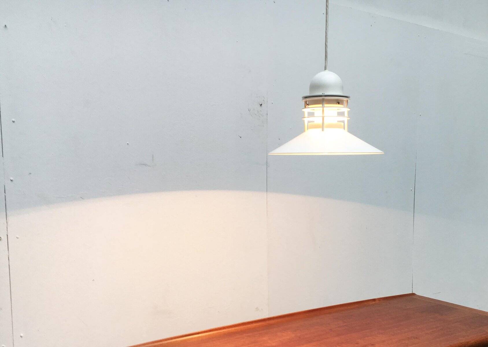 Danish mid-century Nyhavn suspension by Alfred Homann and Ole v. Kjær for Louis Poulsen.