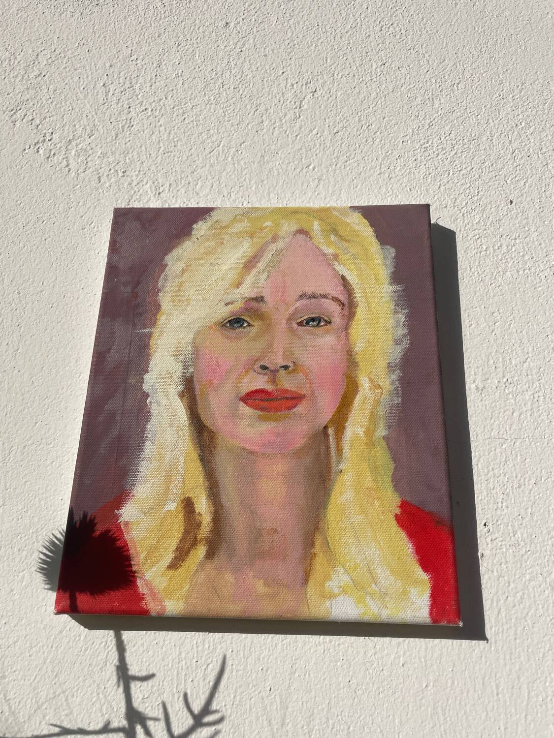 Painting of a blonde woman / oil on canvas