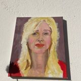 Painting of a blonde woman / oil on canvas