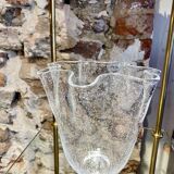 Murano bubble blown glass handkerchief vase