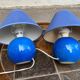 Pair of blue bedside lamps from the 60s by Les lampes d'Albret