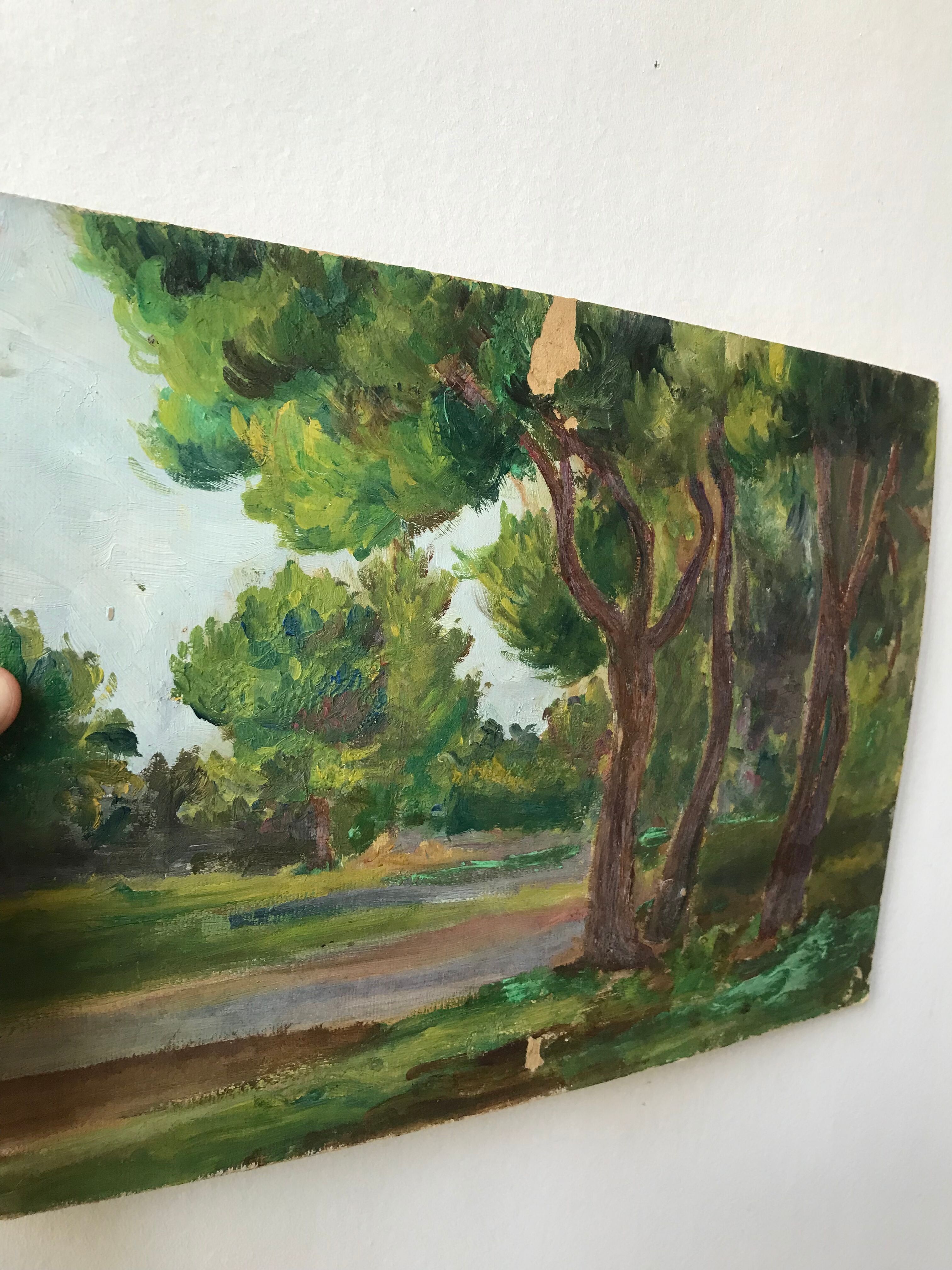 Huile paysage ancienne