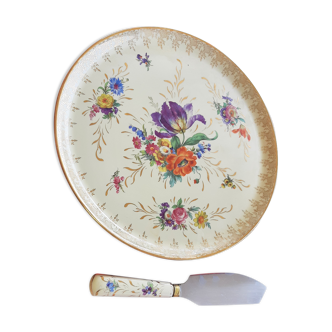 Cheese platter or cake with its knife