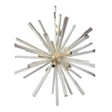 Lustre Triedo Spoutnik en verre transparent de style Murano