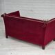 1970s, Danish 2-seater "Spanish" drop arm sofa, red furniture velour.