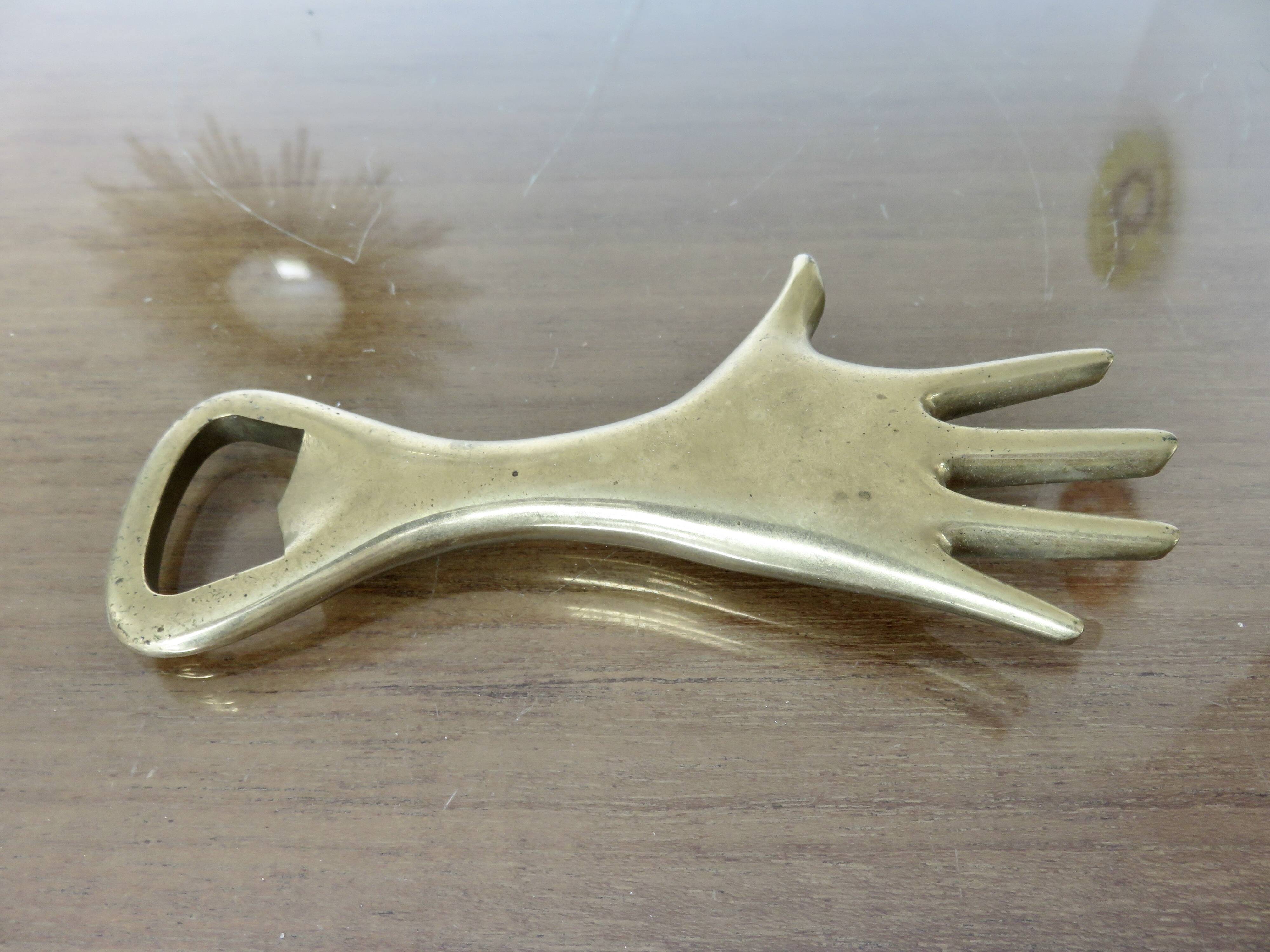 Carl Aubock, signed, necessary bar in gilded brass, Austria, 1950