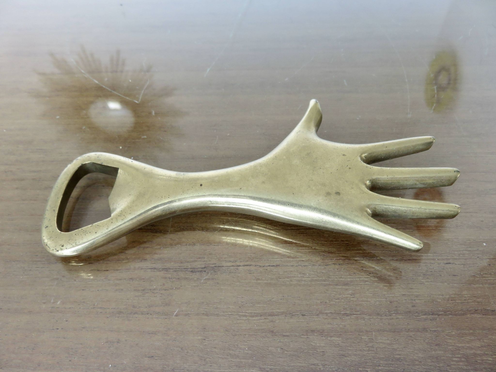Carl Aubock, signed, necessary bar in gilded brass, Austria, 1950