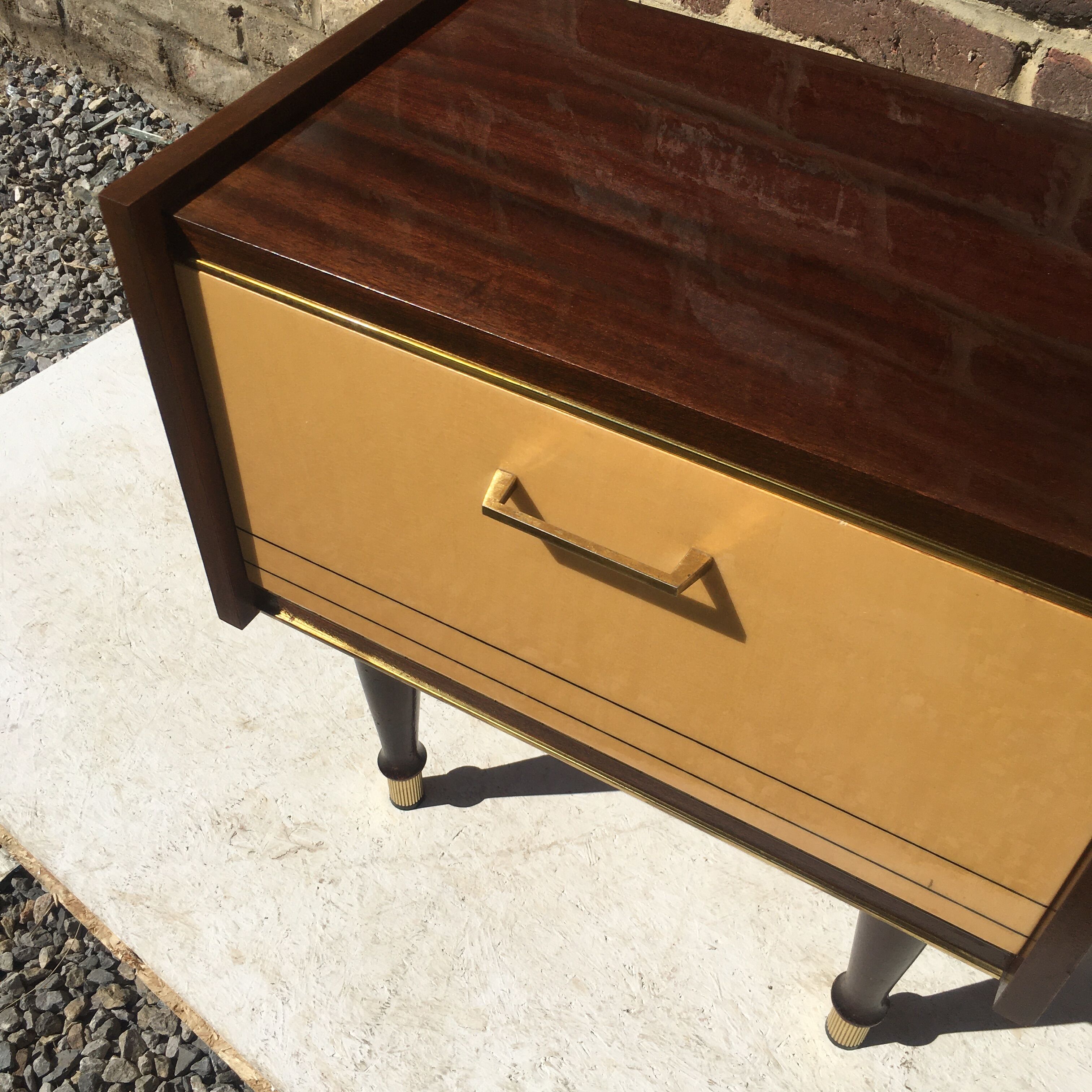 Pair vintage bedside