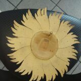 Golden wood sun mirror circa 1960