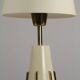 Cream & brass table lamp, Italian modernist, 1950s