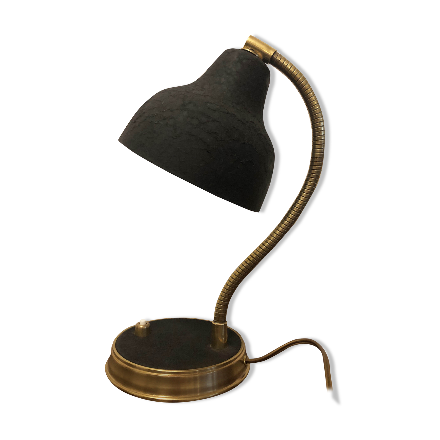 Brass bedside lamp from the 1950s