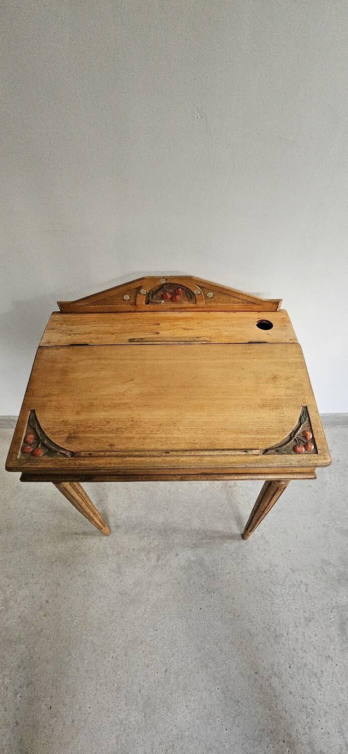 Ensemble pupitre d'écolier et sa chaise vintage
