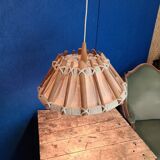 Suspension en bois et tissu, années 60